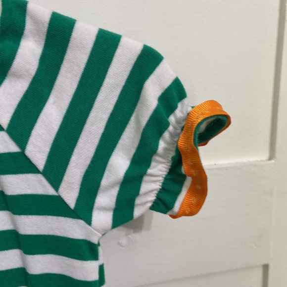 Classic Whimsy Fall Infant Girl Green Striped Pumpkin Dress Size 3 months - Picture 3 of 7